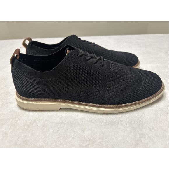 Bill Blass Men’s Shoes Size 9.5 Black White Sneakers Knit Casual Lace Up Foam - Picture 1 of 9